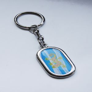 Metal keychain oval 