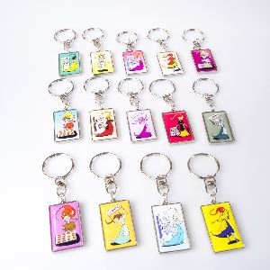 Metal keychain rectangle 32x19mm two-sided