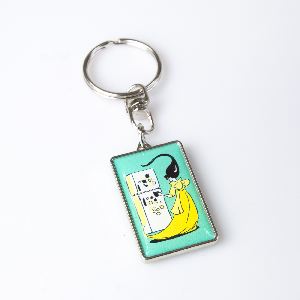 Metal keychain rectangle 32x19mm two-sided