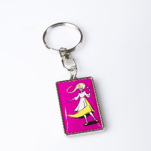 Metal keychain rectangle 32x19mm two-sided