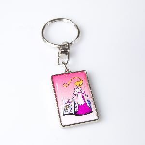 Metal keychain rectangle 32x19mm two-sided