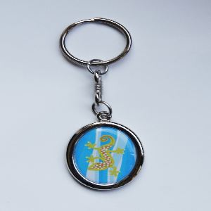 Metal keychain vertical ellipse 21x28mm