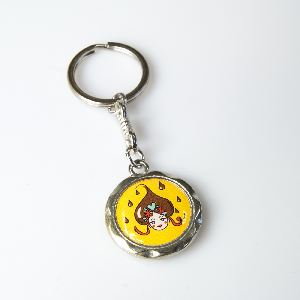 Metal keychain round 20mm grooved