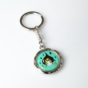 Metal keychain round 20mm grooved