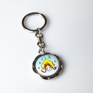 Metal keychain round 20mm grooved