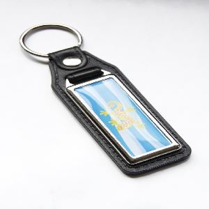 Eco-leather keychain rectangle 44x16mm