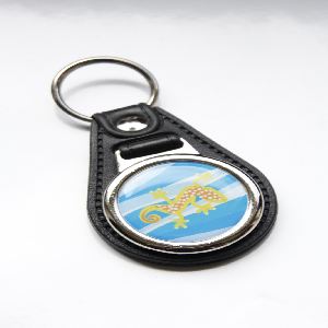 Eco-leather keychain round 27mm