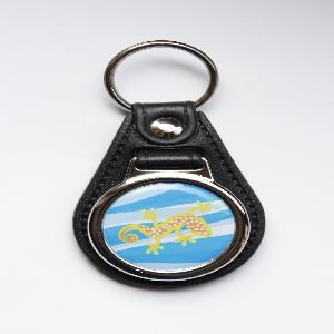 Eco-leather keychain round 27mm