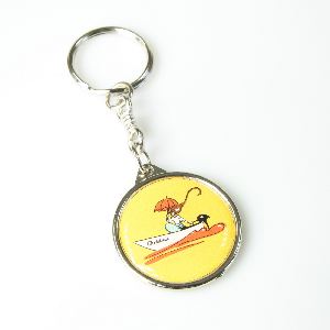 Metal keychain round 27mm two-sided