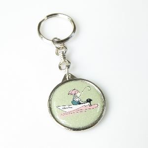 Metal keychain round 27mm two-sided