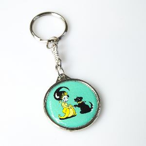 Metal keychain round 27mm two-sided