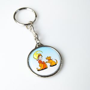 Metal keychain round 27mm two-sided