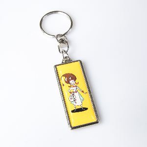 Metal keychain rectangle 44x16mm two-sided